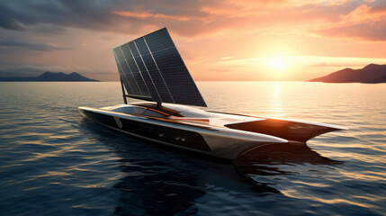 Solar powered yachts sailing