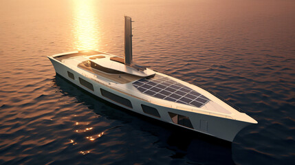 Solar powered yachts sailing