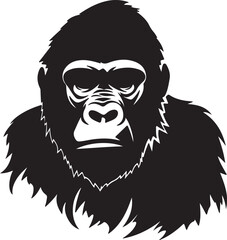 Gorilla Silhouette Vector Illustration White Background