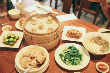 Dimsum and beef noodle in Din Tai Fung, Taiwan