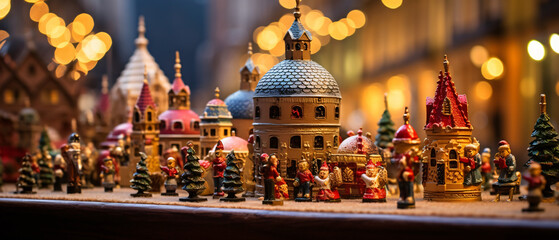 Souvenirs sold at the christmas market in Nurnberg Ger - obrazy, fototapety, plakaty