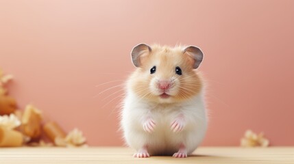 Hamster Against Monochrome Wall