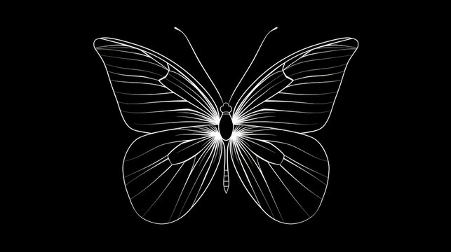 Butterfly on a black background. Flying butterfly
