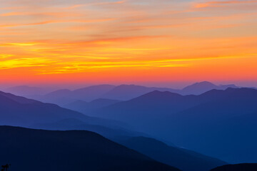 Sunset at mountain background