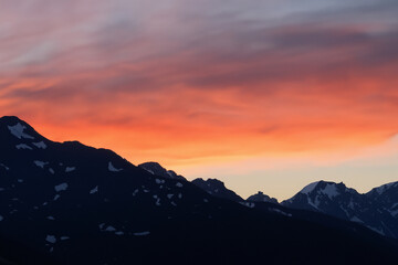 Sunset at mountain background