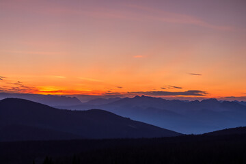 Fototapeta premium Sunset at mountain background