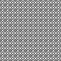 Seamless geometric pattern. Black and white texture. Vector art.