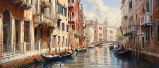Foto auf Alu-Dibond Streets of Venice. Oil painting picture © levit