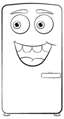 Vector illustration of a smiling cartoon refrigerator