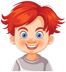Vector illustration of a happy young boy