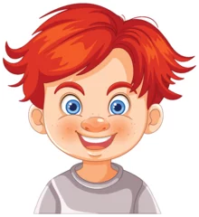 Fotobehang Vector illustration of a happy young boy © GraphicsRF