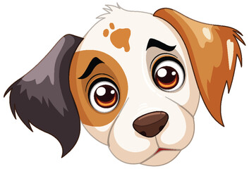 Vector illustration of a cute, sad-looking puppy