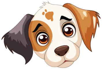 Foto op Canvas Vector illustration of a cute, sad-looking puppy © GraphicsRF
