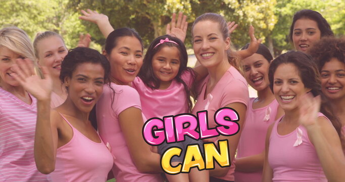 Image of girls can text over female group of friends - Powered by Adobe