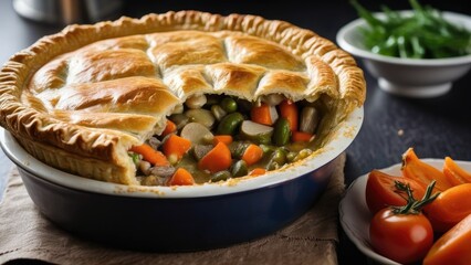 vegetable pot pie with a golden crust
