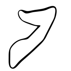 Somalia country simplified map. Black ink smooth outline contour on white background. Simple vector icon