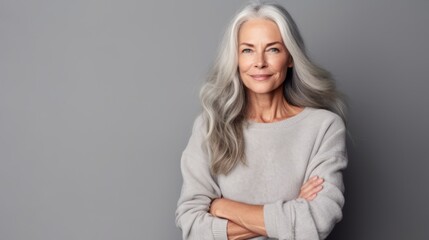 Fototapeta premium Confident Senior Woman Embracing Her Age Gracefully