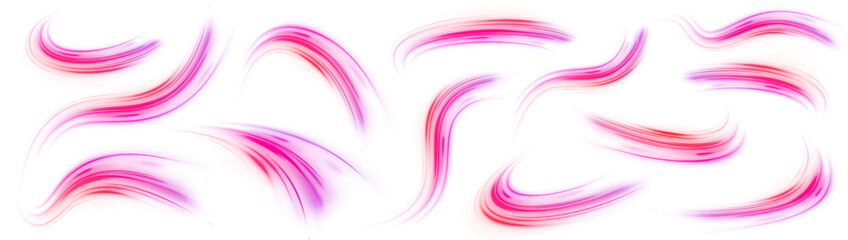 Luminous green neon waves PNG. Colored shiny sparks of spiral wave. Curved bright speed line swirls.	