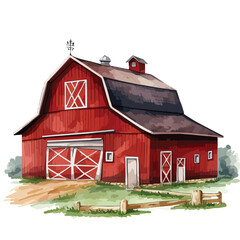 Red Barn Clipart Clipart isolated on white background