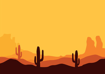 Wild American desert landscape vector, vector illustration for background design.