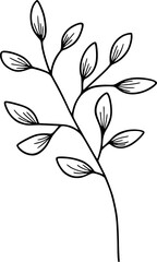 Branch With Veined Leaves Illustration