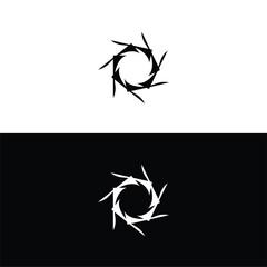 Circle attractive vector logo design . Black and white circle illustration icon