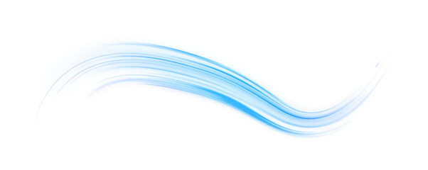 Wavy transparent curved lines in the form of the movement of sound waves in a set of different shapes of whirlpool. Light, light garland PNG.	 - obrazy, fototapety, plakaty