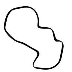 Obraz premium Paraguay country simplified map. Black ink smooth outline contour on white background. Simple vector icon