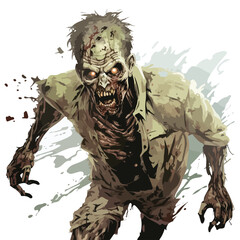 Scary Zombie Clipart isolated on white background