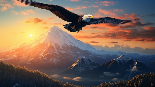 The image of a majestic eagle soaring in the