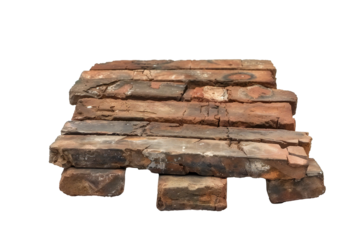 Old bricks banner on transparent background Generative Ai 