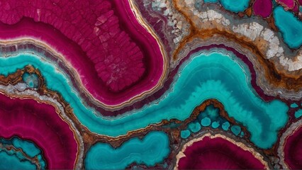 Magenta agate marble with light teal swirls, texture for chic wallpapers, posters, and elegant invitations, perfect for modern aesthetics