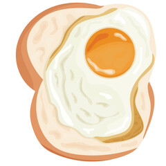 breakfast option namely fried chicken egg on toasted white bread, for menus, posters or banners