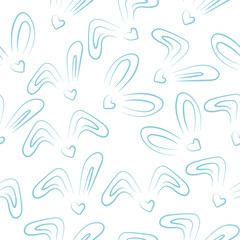 seamless easter poster with blue contours of ears with different angles, for poster, banner or easter card