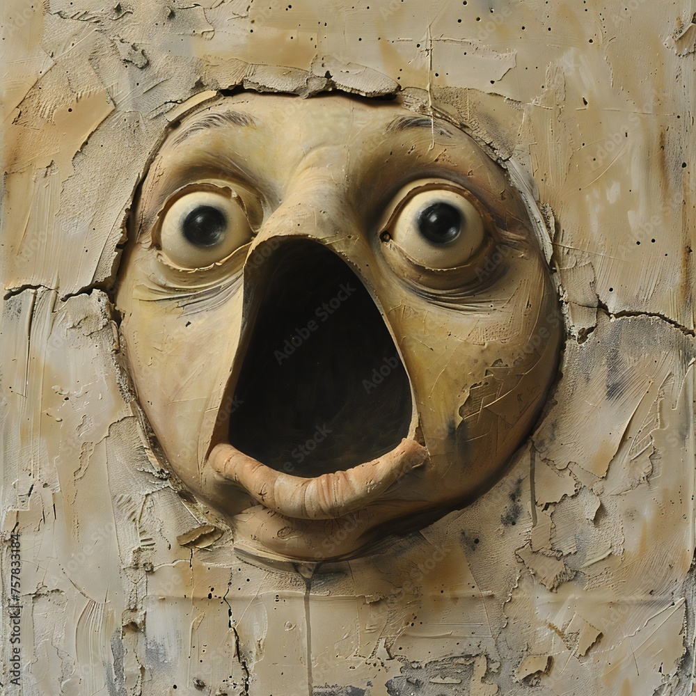 Poster funny face hole design generative ai