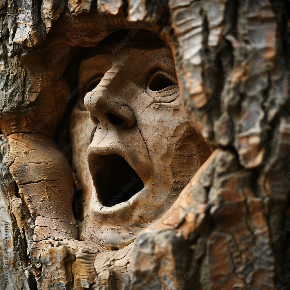 Poster funny face hole design generative ai