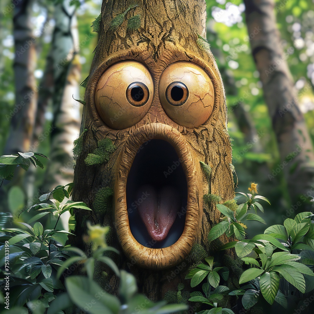 Poster funny face hole design generative ai