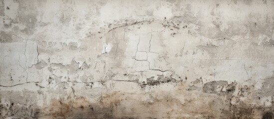 A closeup shot of a concrete wall showcasing multiple stains and marks, resembling a piece of abstract art that tells a story of wear and tear - obrazy, fototapety, plakaty