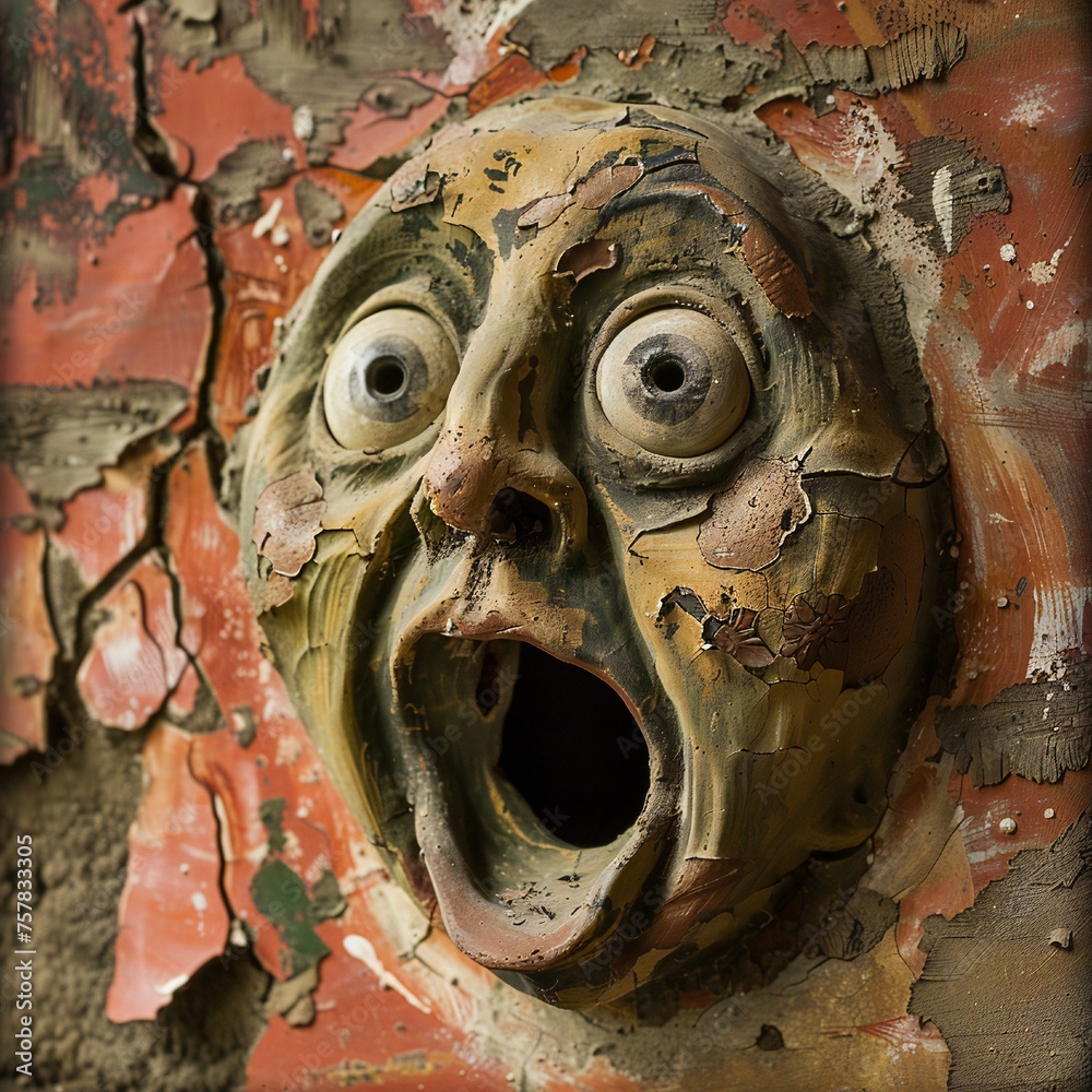 Poster funny face hole design generative ai