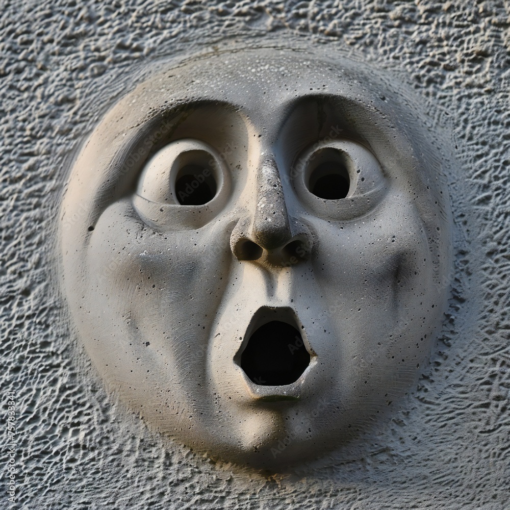 Aufkleber Funny face hole design Generative Ai 