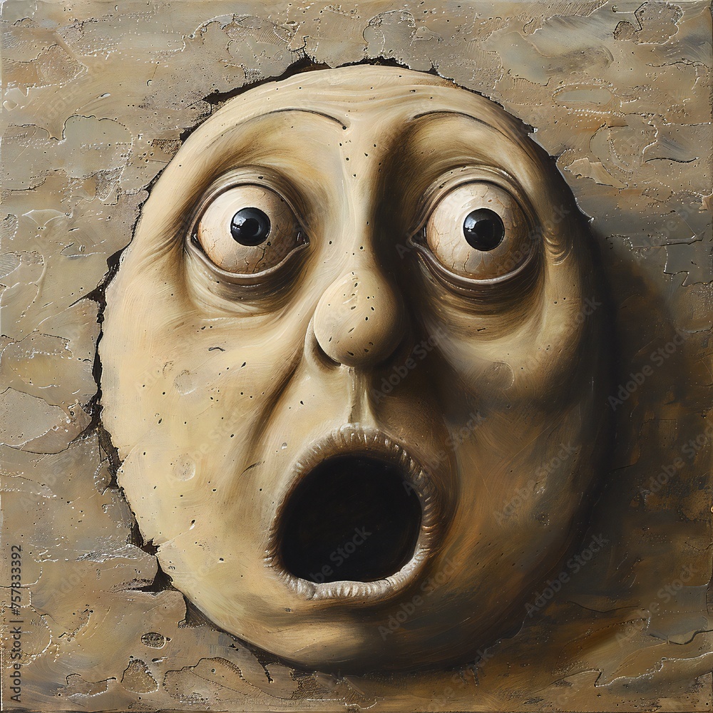 Poster funny face hole design generative ai
