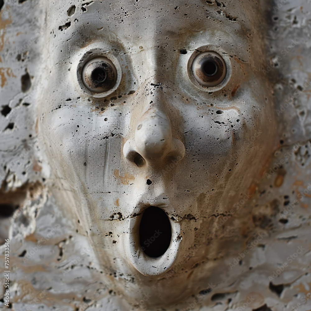 Poster funny face hole design generative ai