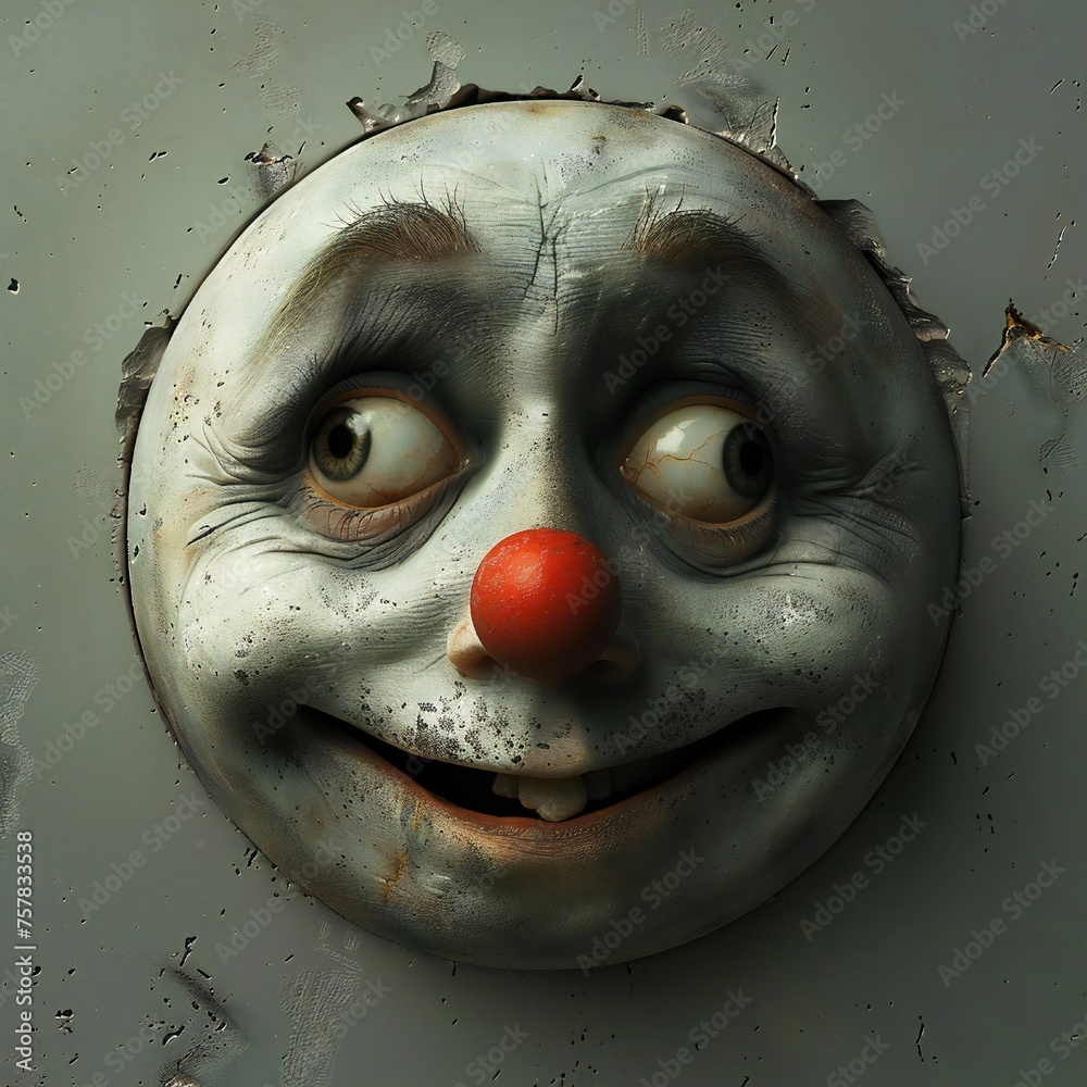 Poster funny face hole design generative ai