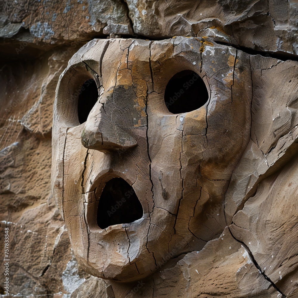 Poster funny face hole design generative ai