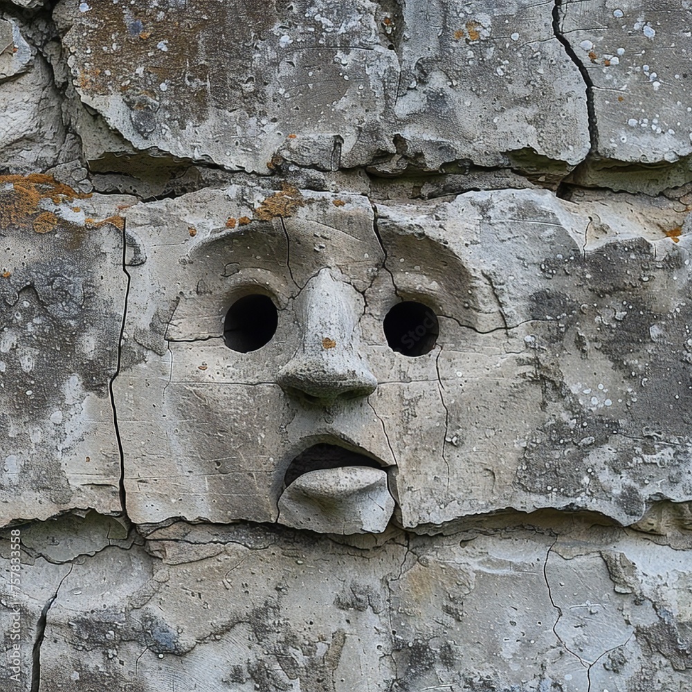 Poster funny face hole design generative ai