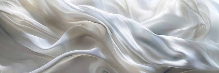 Fototapeta premium Fashionable Folds: White Fabric Swirls in the Wind Generative AI