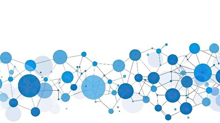 Network of connected blue dots and lines
