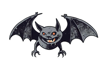 flying bat retro cartoon