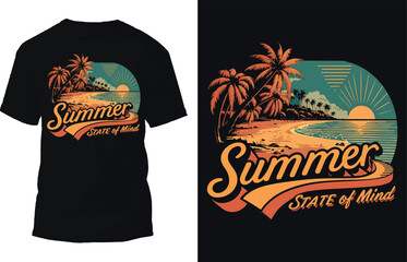 Summer State of Mind T-Shirt design Vector | Summer t-shirt design.