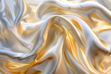 Golden Glow of the Month: Yellow Silk Swirls Generative AI